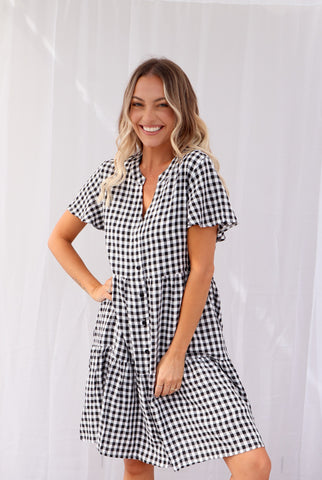Tilly mini - Black & White Gingham