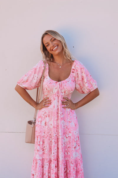 Maddy Midi - Pink Floral
