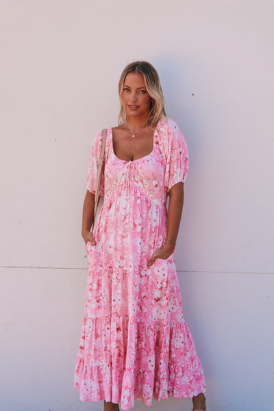 Maddy Midi - Pink Floral