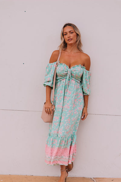 Beka Midi - Green & Pink