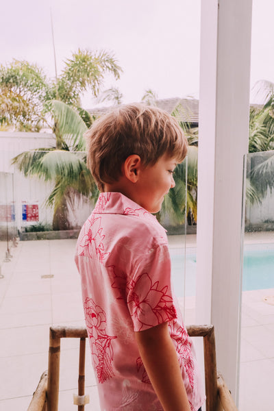 Kid's Button Up Shirt - Pretty in Pink