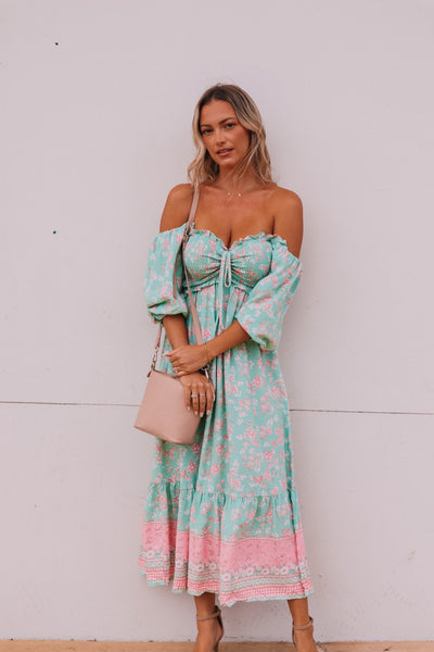 Beka Midi - Green & Pink