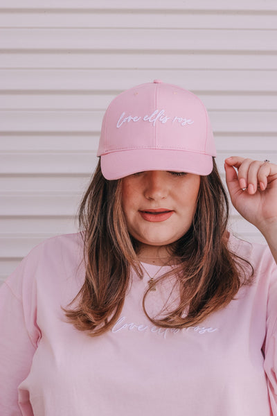 Love Ellis Rose Snapback Hat - Pink & White