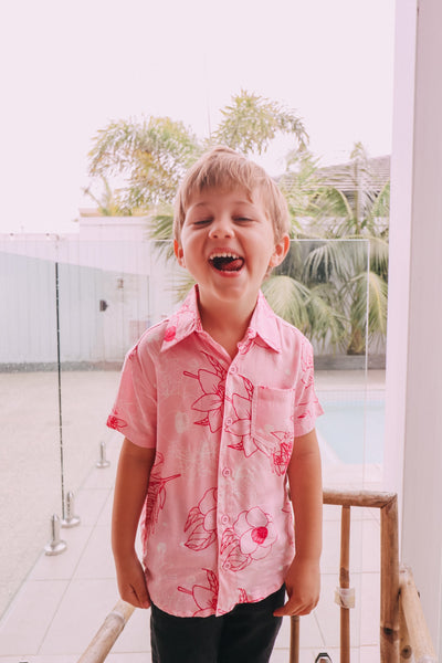 Kid's Button Up Shirt - Pretty in Pink