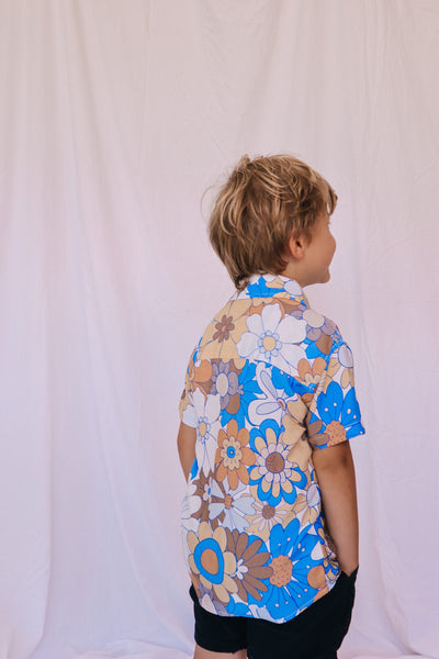 Kid's Button Up Shirt - Flower Power